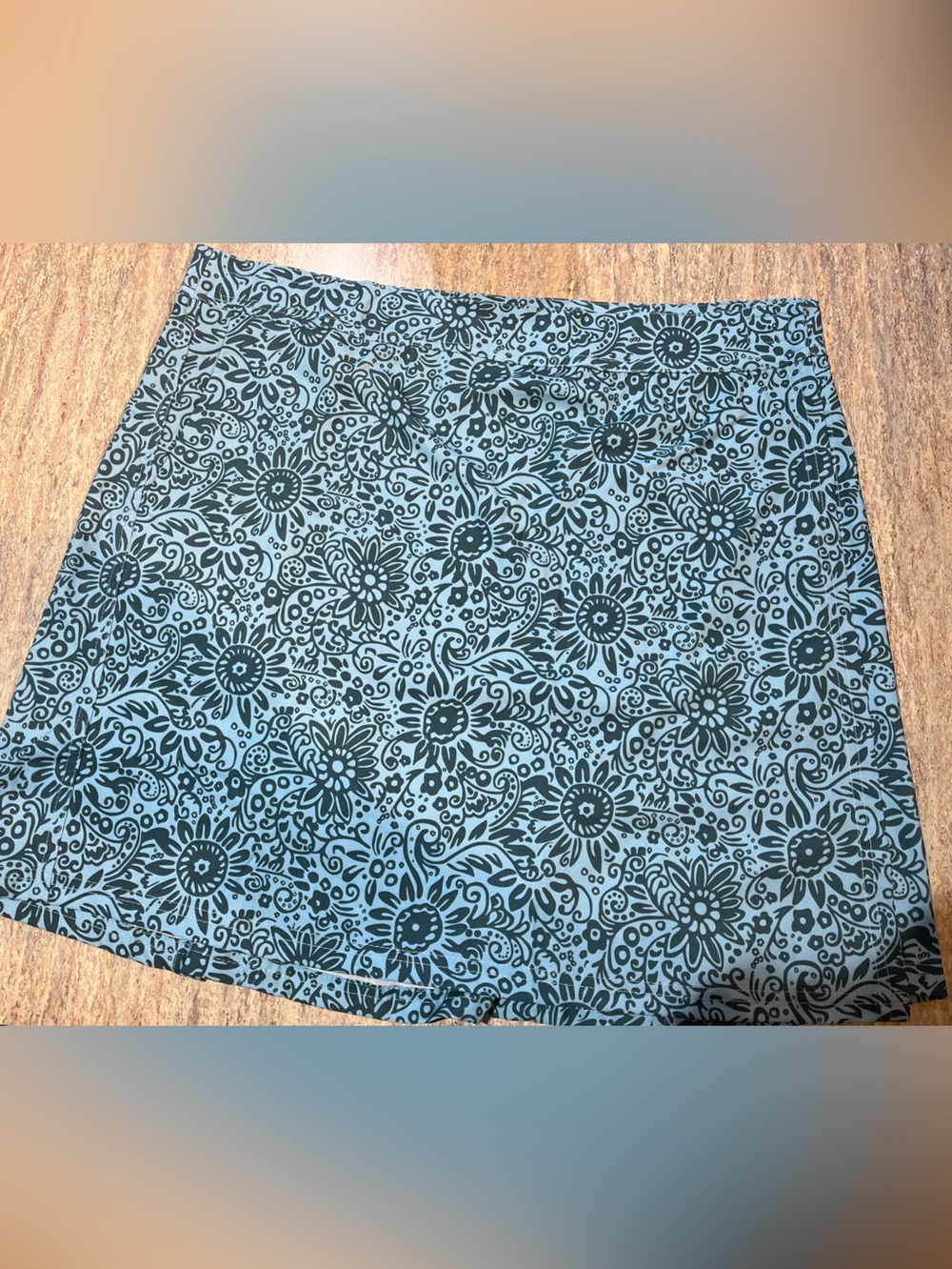RIP SKIRT XL Blue Floral A-Line Women's Wrap Skirt NWOT